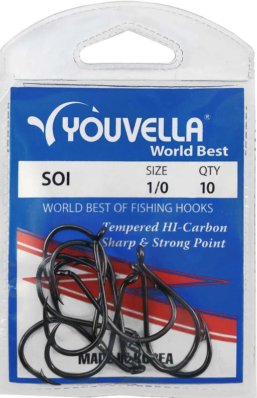 Youvella Soi 1/0 Hooks (10 per pack) - LX2001 - Homewares, Outdoor, Phone Accessories, Cases, Speakers, Headphones + More -