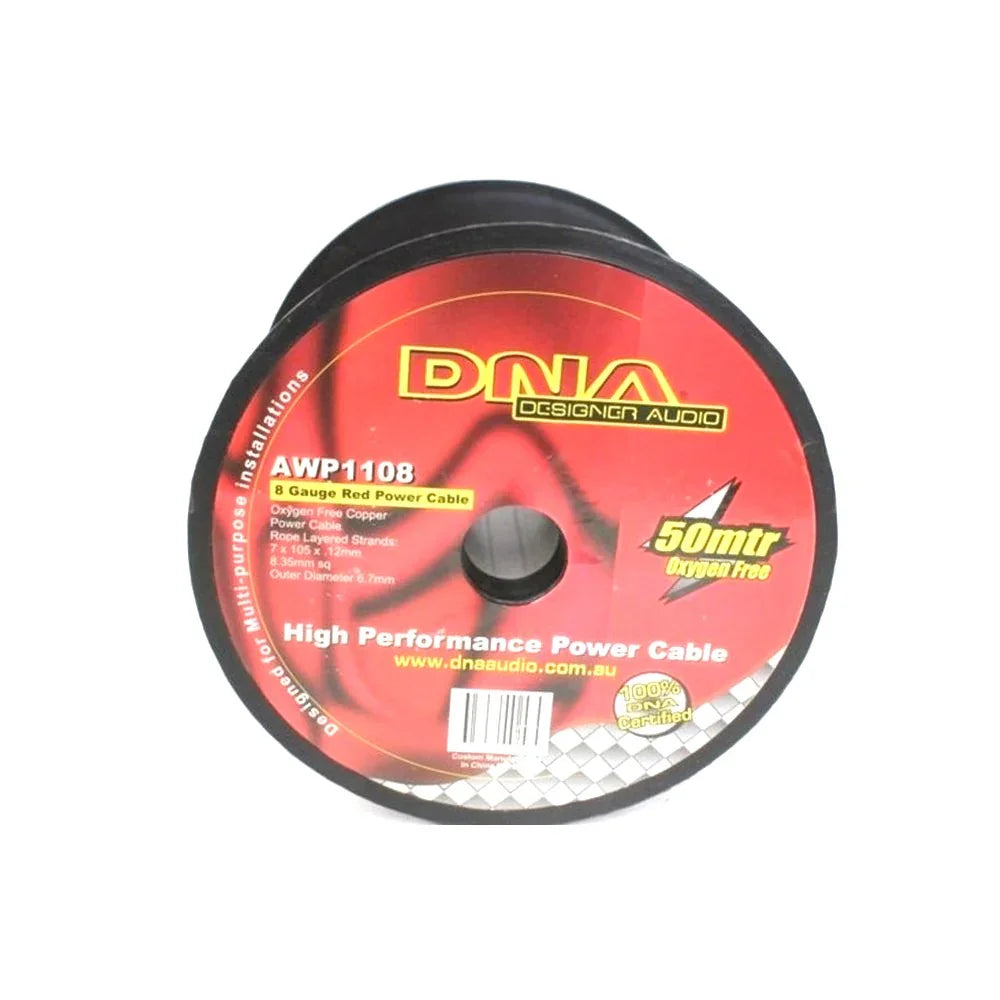 DNA CABLE 8 GAUGE FROSTED POWER CABLE RED 50MTR ROLL — LX2001 ...