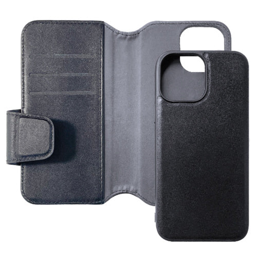Apple iPhone 13 6.1" Leather Magnetic Wallet Case - Black