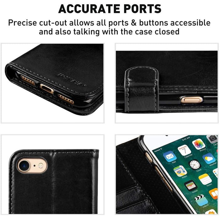 Apple iPhone 8 / 7 Wallet Case - Black