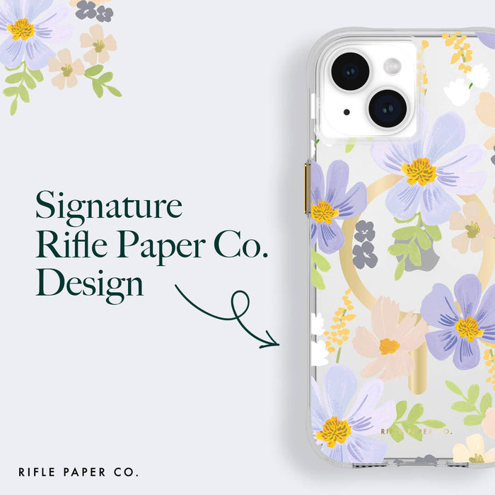 Rifle Paper Co Apple iPhone 15 Plus Case Pastel Marguerite MagSafe