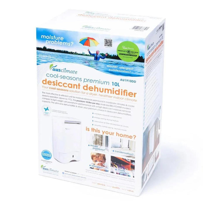 Ausclimate Cool Seasons Desiccant Dehumidifier 10 Litre White AU-1910DD - LX2001 - Homewares, Outdoor, Phone Accessories, Cases, Speakers, Headphones + More -