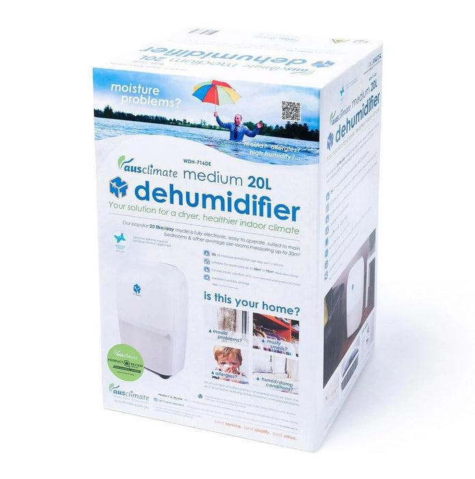 Ausclimate Medium Dehumidifier 20 Litre White WDH-716DE