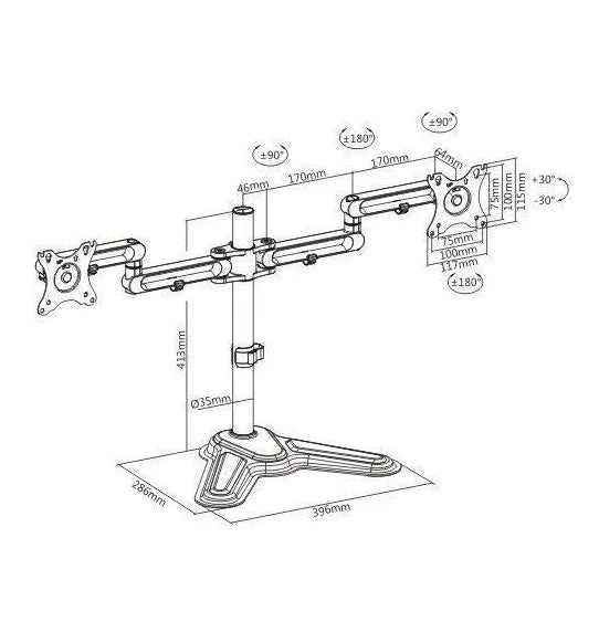 BRATECK 17"-32" Dual Screen Articulating Monitor Stand LDT30-T024 - LX2001 - Homewares, Outdoor, Phone Accessories, Cases, Speakers, Headphones + More -