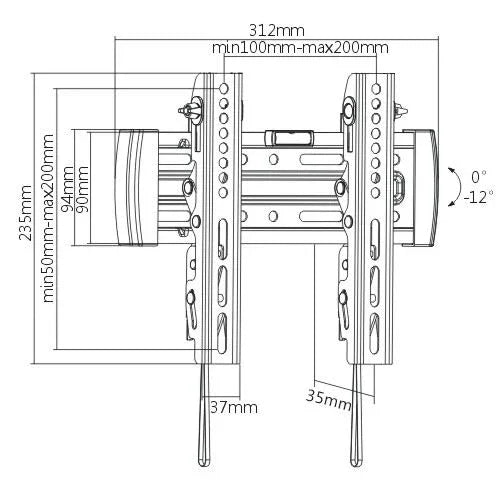 BRATECK Tilt Wall Mount for 23" - 42" inch TVs LP45-22T - LX2001 - Homewares, Outdoor, Phone Accessories, Cases, Speakers, Headphones + More -