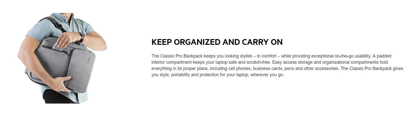 Belkin 15.6" Classic Pro Backpack Case Sleeve - Grey / Gray F8N900BTBLK - LX2001 - Homewares, Outdoor, Phone Accessories, Cases, Speakers, Headphones + More -
