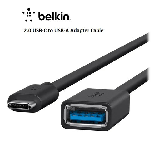 Belkin 2.0 USB-C to USB-A Adapter Cable F2CU036BTBLK - LX2001 - Homewares, Outdoor, Phone Accessories, Cases, Speakers, Headphones + More -