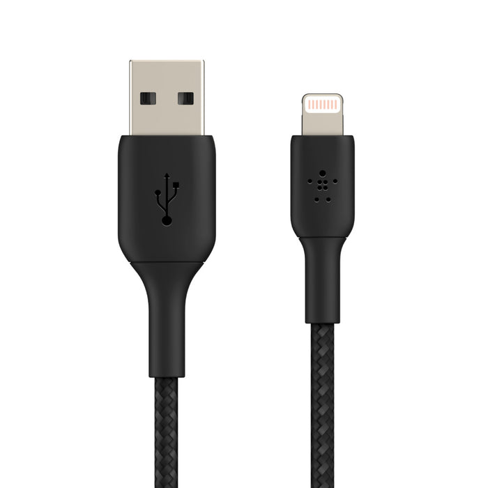 Belkin BOOST CHARGE Braided Lightning to USB-A Cable (1m / 3.3ft, Black) - LX2001 - Homewares, Outdoor, Phone Accessories, Cases, Speakers, Headphones + More -