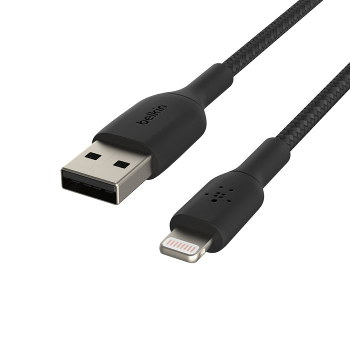 Belkin BOOST CHARGE Braided Lightning to USB-A Cable (1m / 3.3ft, Black)