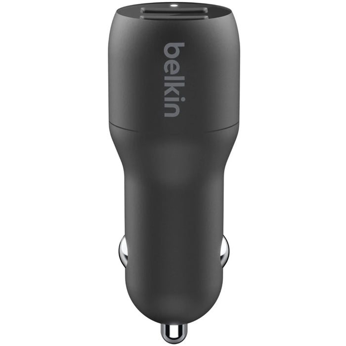 Belkin BoostCharge Dual USB-A Car Charger 24W + Lightning to USB-A Cable CCD001BT1MBK 745883790449 - LX2001 - Homewares, Outdoor, Phone Accessories, Cases, Speakers, Headphones + More -