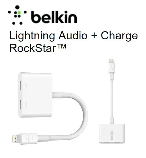 F8J198BTWHT Belkin RockStar Lightning Audio + Charger Adapter - LX2001 - Homewares, Outdoor, Phone Accessories, Cases, Speakers, Headphones + More -