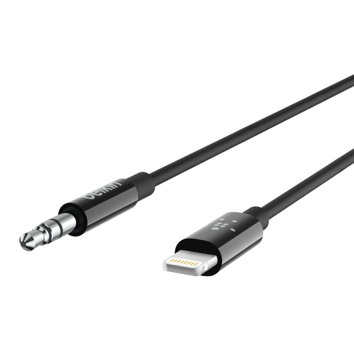 Belkin Lightning to 3.5mm Audio Cable 90cm - Black AV10172BT03-BLK - LX2001 - Homewares, Outdoor, Phone Accessories, Cases, Speakers, Headphones + More -