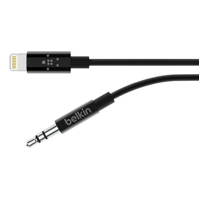 Belkin Lightning to 3.5mm Audio Cable 90cm - Black AV10172BT03-BLK - LX2001 - Homewares, Outdoor, Phone Accessories, Cases, Speakers, Headphones + More -