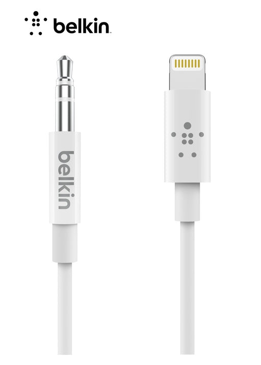 Belkin Lightning to 3.5mm Audio Cable 90cm - White AV10172BT03-WHT - LX2001 - Homewares, Outdoor, Phone Accessories, Cases, Speakers, Headphones + More -