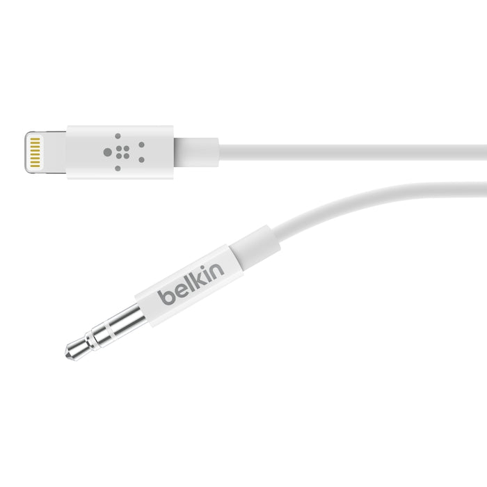 Belkin Lightning to 3.5mm Audio Cable 90cm - White AV10172BT03-WHT - LX2001 - Homewares, Outdoor, Phone Accessories, Cases, Speakers, Headphones + More -