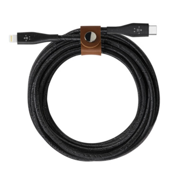 Belkin DuraTek Plus MFI Lightning to USB-C Cable (1.2m) - Black F8J243BT04-BLK 745883775484 - LX2001 - Homewares, Outdoor, Phone Accessories, Cases, Speakers, Headphones + More -