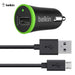 Belkin Micro USB Cable Car charger 2.1a F8M668BT04-BLK - LX2001 - Homewares, Outdoor, Phone Accessories, Cases, Speakers, Headphones + More -