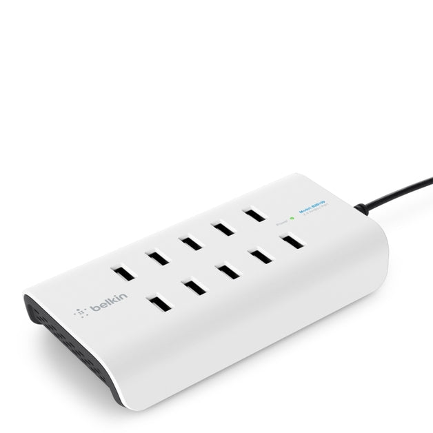 Belkin RockStar 10-Port USB Charging Station 5 V DC / 2.40 A Output - White B2B139AU - LX2001 - Homewares, Outdoor, Phone Accessories, Cases, Speakers, Headphones + More -
