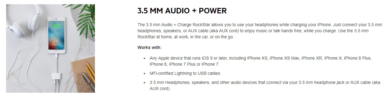 Belkin RockStar 3.5 mm Audio + Charge RockStar™ F8J212BTWHT - LX2001 - Homewares, Outdoor, Phone Accessories, Cases, Speakers, Headphones + More -