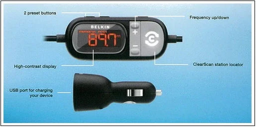 Belkin Tunecast FM Transmitter - LX2001 - Homewares, Outdoor, Phone Accessories, Cases, Speakers, Headphones + More -