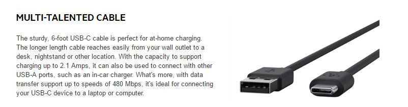 Belkin USB-C to USB-A Cable with Universal Home Charger (12W) F7U001au06-BLK 5
