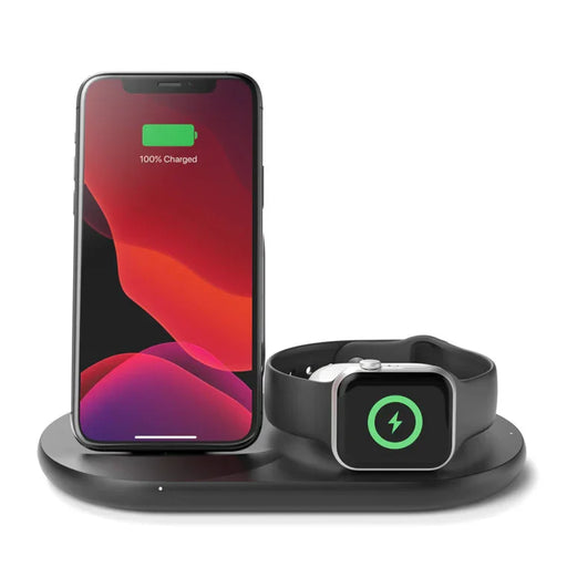 Belkin Wireless 10W Qi Charging Stand for iPhone, AirPod & Apple Watch - Black WIZ001AUBK 745883794300 - LX2001 - Homewares, Outdoor, Phone Accessories, Cases, Speakers, Headphones + More -