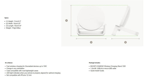 Belkin Wireless Charging Stand 10W - Black WIB001BTBK - LX2001 - Homewares, Outdoor, Phone Accessories, Cases, Speakers, Headphones + More -