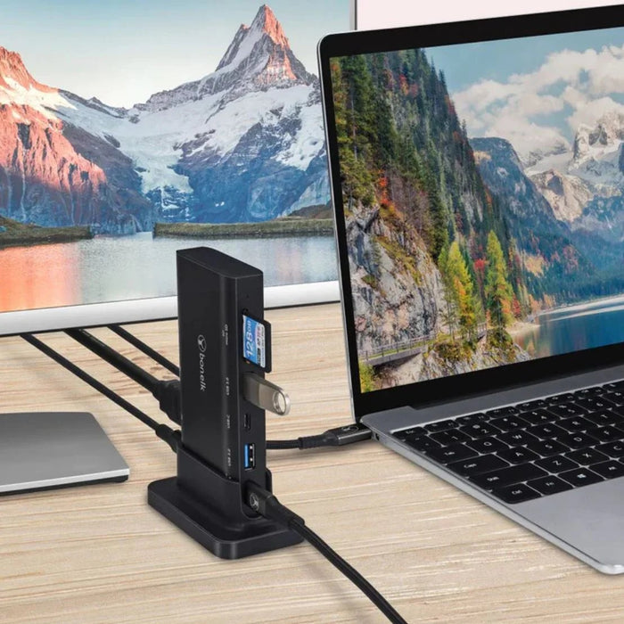 Bonelk Desktop Series 9 in 1 USB-C Multiport Hub (Black) - LX2001 - Homewares, Outdoor, Phone Accessories, Cases, Speakers, Headphones + More -