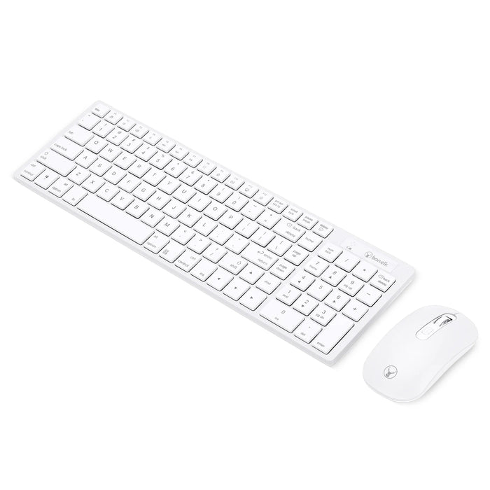 Bonelk KM-322 Slim Wireless Keyboard and Mouse Combo - White ELK-61005-R 9352850003719 - LX2001 - Homewares, Outdoor, Phone Accessories, Cases, Speakers, Headphones + More -