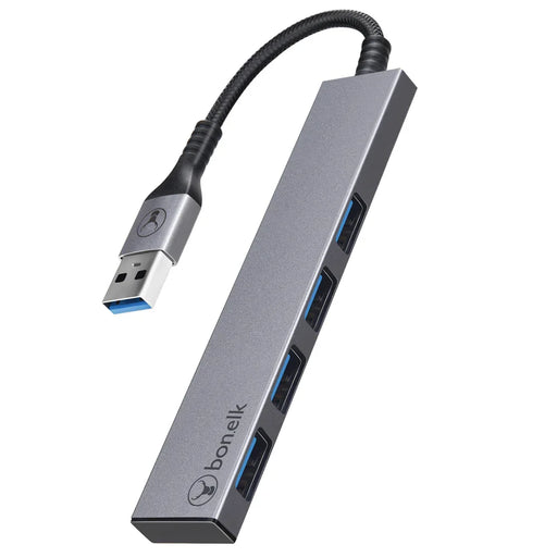 Bonelk Long-Life USB-A to 4 Port USB 3.0 Slim Hub - Space Grey ELK-80024-R 9352850003979 - LX2001 - Homewares, Outdoor, Phone Accessories, Cases, Speakers, Headphones + More -