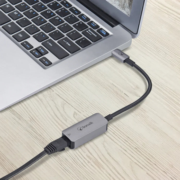 Bonelk Long-Life USB-C to Gigabit Ethernet Adapter 15cm - Space Grey ELK-80027-R 9352850004143 - LX2001 - Homewares, Outdoor, Phone Accessories, Cases, Speakers, Headphones + More -