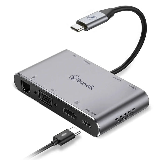 Bonelk USB-C 8 in 1 Multiport Hub - Space Grey ELK-80013-R - LX2001 - Homewares, Outdoor, Phone Accessories, Cases, Speakers, Headphones + More -