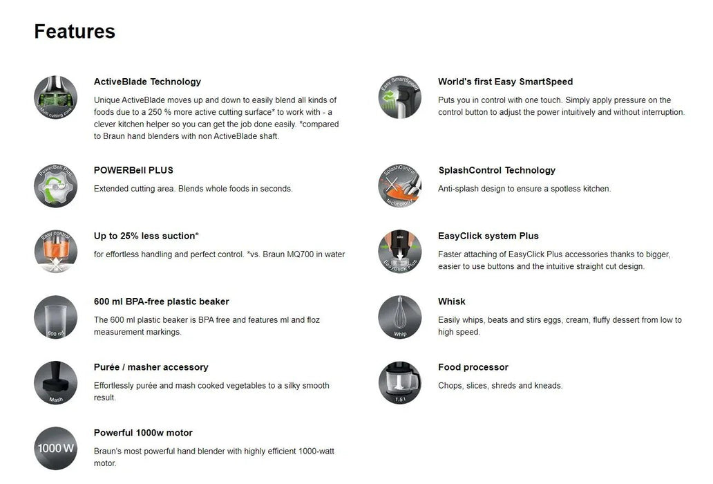 Braun Multiquick 7 Gourmet Stick Mixer MQ7077X - LX2001 - Homewares, Outdoor, Phone Accessories, Cases, Speakers, Headphones + More -