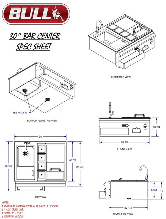 Bull 18" Bar Center Caddy 85624 - LX2001 - Homewares, Outdoor, Phone Accessories, Cases, Speakers, Headphones + More -