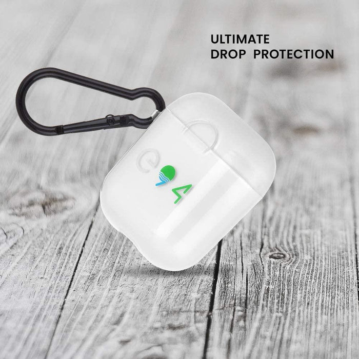 Casemate AirPods 1 - 2 Case ECO 94 - Clear w/ Black Carabiner Clip - LX2001 - Homewares, Outdoor, Phone Accessories, Cases, Speakers, Headphones + More -