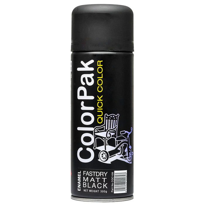 COLORPAK QUICK COLOR AEROSOL SPRAYPAINT MATT BLACK - LX2001 - Homewares, Outdoor, Phone Accessories, Cases, Speakers, Headphones + More -