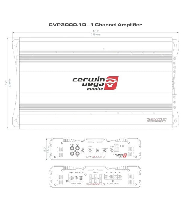 Cerwin Vega AMPLIFIER CVP SERIES 1CH MONO 3000W - LX2001 - Homewares, Outdoor, Phone Accessories, Cases, Speakers, Headphones + More -