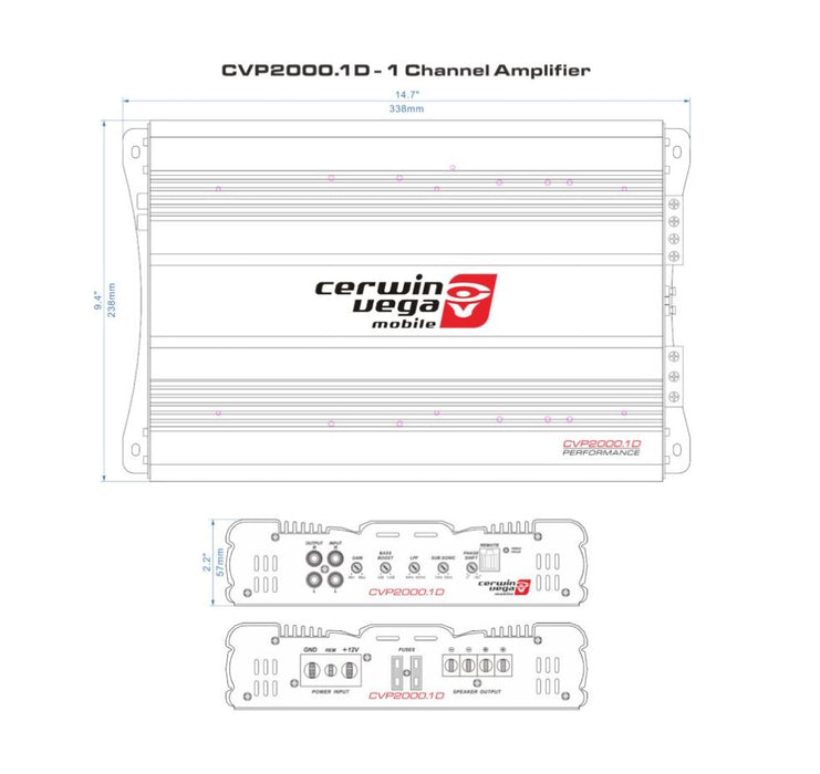 Cerwin Vega Amp Amplifier CVP 1CH 700W RMS X1 @ 4 OHM CVP2000.1D