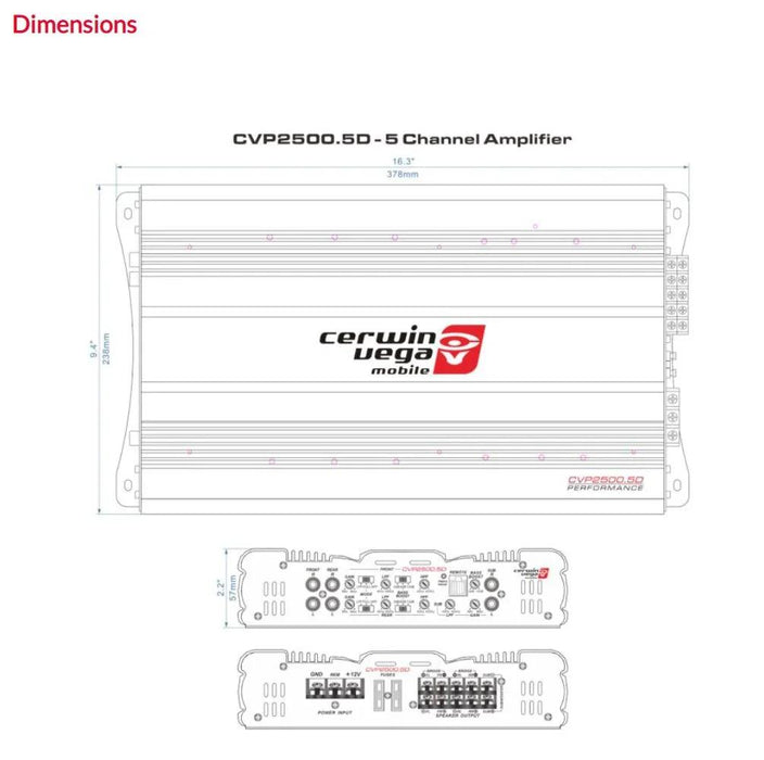 Cerwin Vega Amp Amplifier CVP 5 CH 5CH Channel 2500W Bridgeable CVP2500.5D - LX2001 - Homewares, Outdoor, Phone Accessories, Cases, Speakers, Headphones + More -