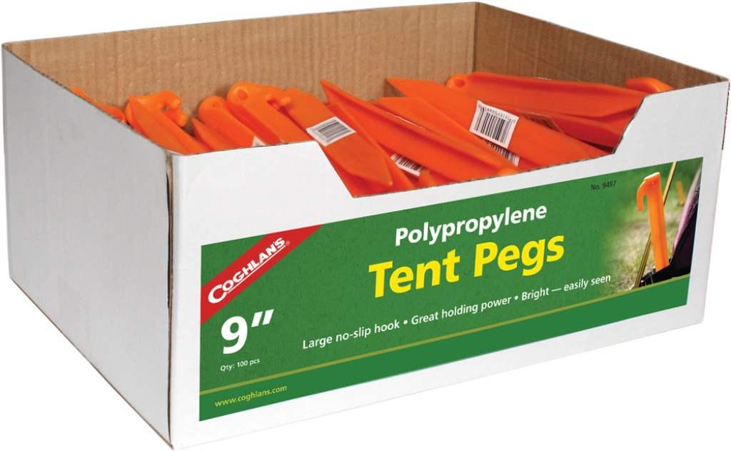 Coghlans 9" Polyprop Tent Pegs - 100pcs 9497 COG9497 - LX2001 - Homewares, Outdoor, Phone Accessories, Cases, Speakers, Headphones + More -