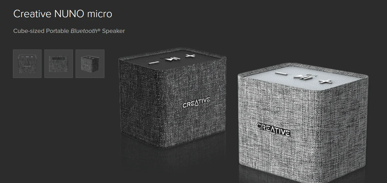 Creative Nuno Micro Designer Cloth Bluetooth Speaker - Black 054651190917 - LX2001 - Homewares, Outdoor, Phone Accessories, Cases, Speakers, Headphones + More -