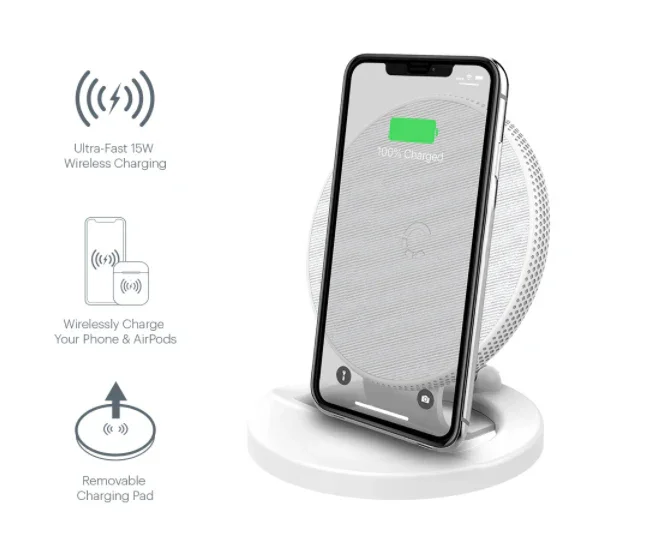 Cygnett PowerBase V2 15W Qi Wireless Charger Stand - White CY3283PPWIR - LX2001 - Homewares, Outdoor, Phone Accessories, Cases, Speakers, Headphones + More -