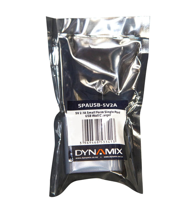 DYNAMIX 5V 2.4A Small Form Single Port USB Wall Charger SPAUSB-5V2.4A - LX2001 - Homewares, Outdoor, Phone Accessories, Cases, Speakers, Headphones + More -
