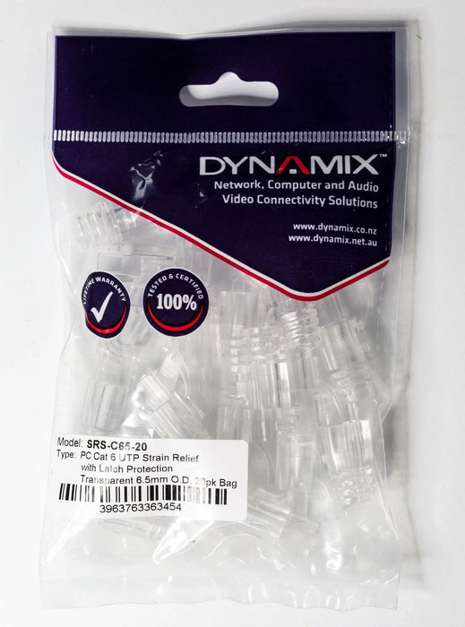 DYNAMIX Cat6 UTP Strain Relief Boot With Latch Protection (20 piece) - LX2001 - Homewares, Outdoor, Phone Accessories, Cases, Speakers, Headphones + More -