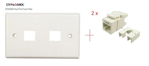 DYNAMIX Dual Port Face Plate for 110 / Keystone Jacks / RJ45 / RJ-45 + 2 x Jack FP-110-DUAL + (2X) FP-C6-007 - LX2001 - Homewares, Outdoor, Phone Accessories, Cases, Speakers, Headphones + More -