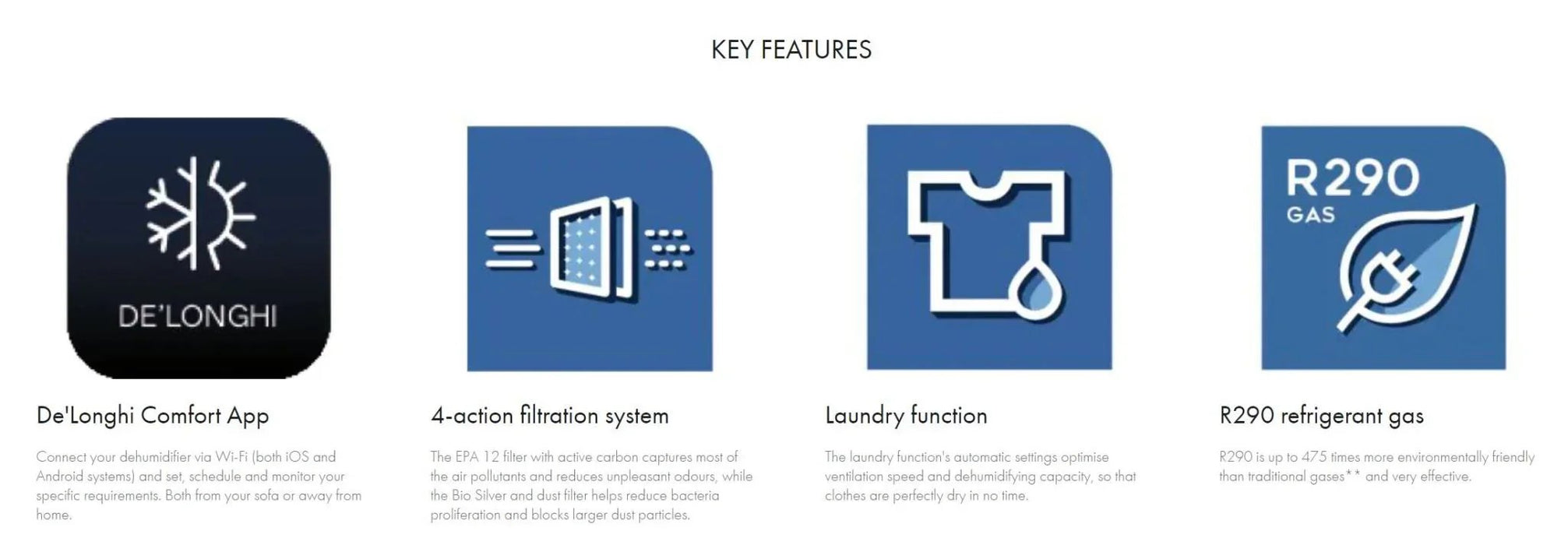 DeLonghi De'Longhi Tasciugo Aria Dry Pure WIF Dehumidifier & Air Purifier DDSX220WF 8004399480957 - LX2001 - Homewares, Outdoor, Phone Accessories, Cases, Speakers, Headphones + More -