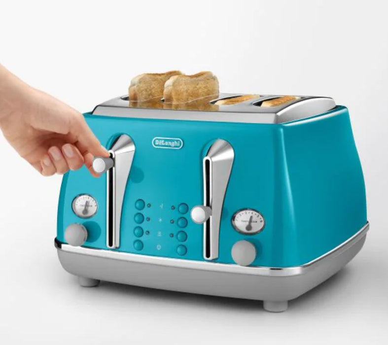 DeLonghi Icona Capitals 4 Slice Toaster - Azure Blue CTOC4003AZ