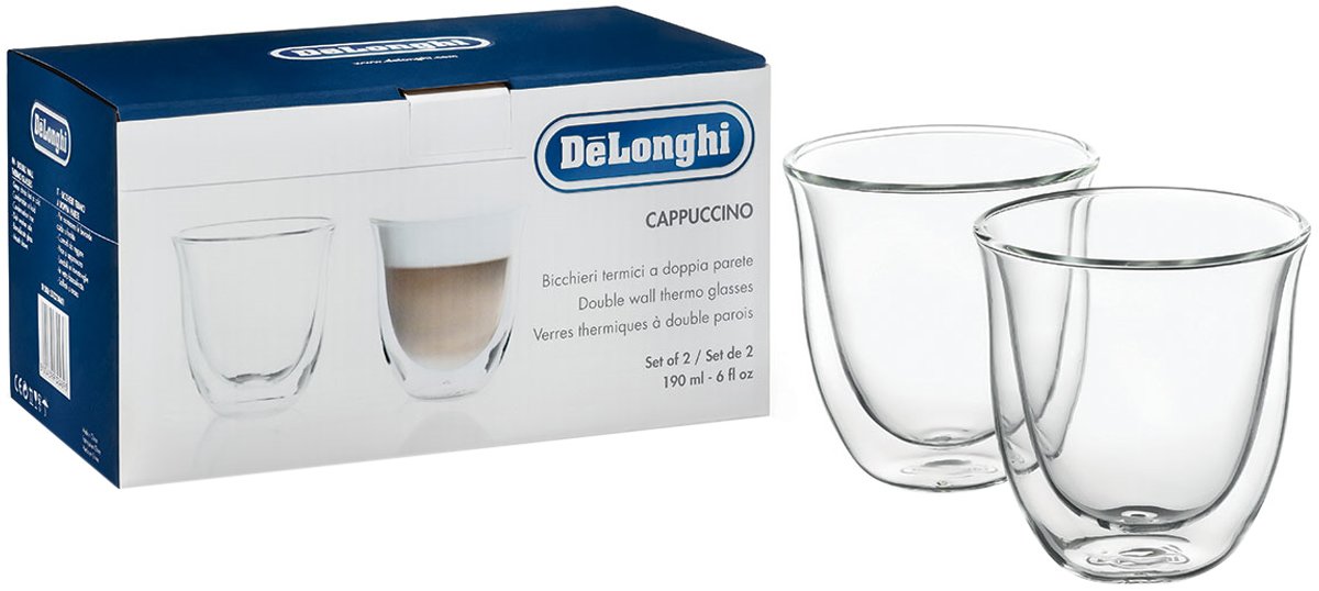DeLonghi Cappuccino 2 Pack Glasses