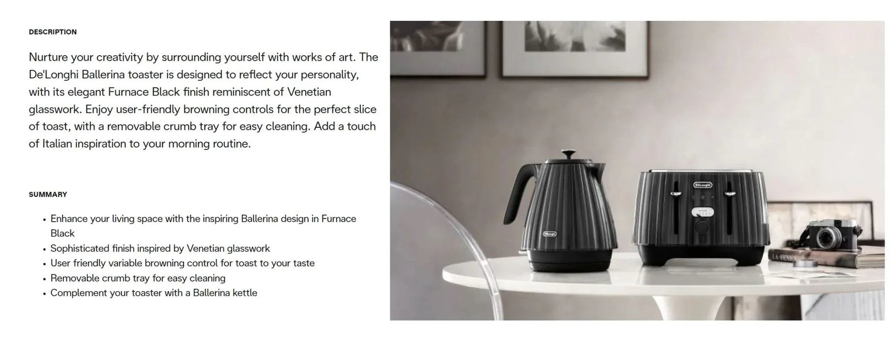 Delonghi Ballerina 4-Slice Toaster Furnace - Black - LX2001 - Homewares, Outdoor, Phone Accessories, Cases, Speakers, Headphones + More -