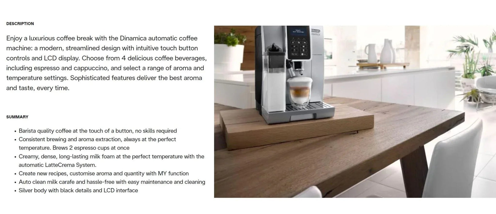 Delonghi Dinamica Coffee Machine Black / Silver ECAM35055SB - LX2001 - Homewares, Outdoor, Phone Accessories, Cases, Speakers, Headphones + More -